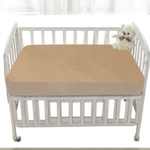 Trance Home Linen Cotton Terry Premium Baby Toddler Waterproof Crib Bed Protector Fitted Sheet | Cradle Mattress Cover Bed Protectors | Elasticated | Hypoallergenic (24"x48" | Brown | Pack 2)