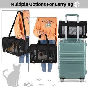 Dycietx Soft Sided Pet Carrier Bag, Portable Airline Approved, Black M