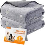 LOOBANI Washable Pee Pads for Dogs, Reusable Dog Mat Puppy Pads Training Pads Non Slip Whelping Pad for Dog Playpen, Crate, Car, Grey 2 Pack 48 x 48 in