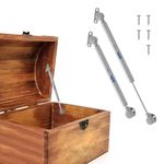 2 Pack Soft Close Toy Box Hinges for Heavy Curved, Round, Arched and Flat Lids - HBL' 150N Gas Strut Spring Hinges Safety Hinges to Slow Close, Also Works for Flat Lids.