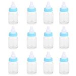 FOMIYES 12pcs Baby Bottles Mini Plastic Milk Bottle Adorable Baby Party Favor for Baby Shower Parties Games Decoration Blue