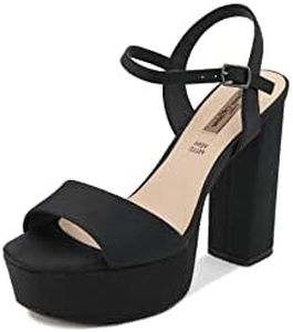 QUEEN HELENA Sandali con Plateau con Tacco Alto Casual Eleganti Donna S2813 (Nero, Numeric_38)