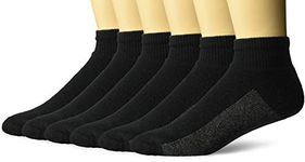 Hanes mens 6 Pack Sport Cuts Ankle Socks, Black, 12 US