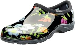 Sloggers Waterproof Garden Shoe for Women – Outdoor Slip-On Rain and Garden Clogs with Premium Comfort Support Insole, (Meadow Black), (Size 8)