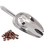 Mini Kitchen Scoop,Popvip Stainless Steel Ice Shovel Coffee Bean Flour Scoop Food Shovel Scraper Food Buffet for Bar Buffet Party Kitchen Tools (L)