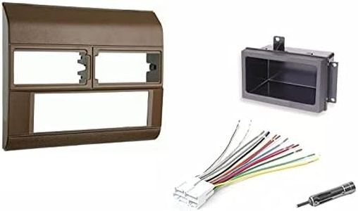 Custom Install Parts Beige Radio Stereo Dash Kit w/Wire Harness+Pocket+Antenna Adapter Compatible with Chevrolet Pickup Truck 1988-1994