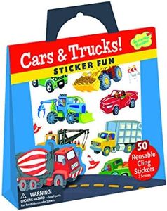 Peaceable Kingdom Sticker Fun! Cars and Trucks Reusable Sticker Tote