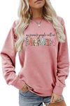 GIKHOUE Women Sweatshirt My Favorite People Call Me Memaw Long Sleeve Crewneck Graphic Pullover Grandma Casual Shirt, Rose Pink, XX-Large