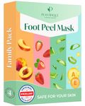 Plantifique Foot Peel Mask – 4 Pairs Exfoliating & Dermatologically Tested Foot Treatment, Removes Dead Skin & Repairs Heels for Soft Feet – Mix Scent, Gift for Women & Men
