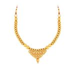 Malabar Gold & Diamonds Gold Necklace for Women 22k | Traditional Gold Thushi necklace 22kt | 22 kt (916) BIS Hallmark Gold Tushi for Birthday, Anniversary, Diwali & Festival Gift