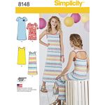 Simplicity Creative Patterns Simplicity Pattern 8148 Girls' Knit Dresses Each in Two Lengths, Size: A (8-10-12-14-16)