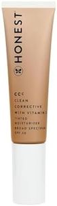 (Light : light skintones with warm/neutral undertones) - Honest Beauty Clean Corrective With Vitamin C Tinted Moisturiser Broad Spectrum SPF 30, Light VEGAN 6-in-1 Multitasker Blue Light Defence Chemical Sunscreen Free & Dermatologist Tested 30ml