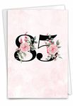 NobleWorks 85th Milestone Birthday Greeting Card with 5 x 7 Inch Envelope (1 Card) Floral Age 85 C8263MBG