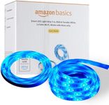 Amazon Basics Smart LED Light Strip 5m, RGB & Tunable White, 2.4 GHz Wi-Fi, Works with Alexa Only, Multicolor