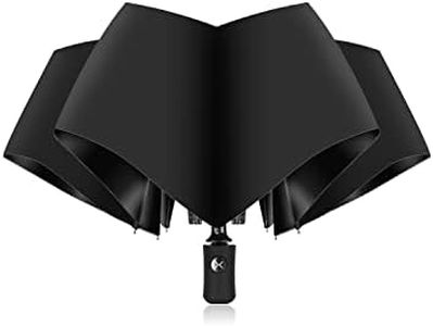 XIXVON Umbrella SE (8 Ribs, Black) | UPF 50+ 99% UV Protection, Lightweight, Automatic, Windproof, Travel Portable | Compact Folding Umbrella