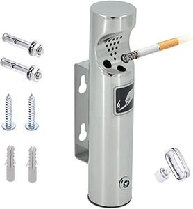 Wall Mounted Outdoor Stainless Steel Cigarette Butt Receptacle （Silver,1pc）