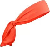 Aryan Hosiery Cotton Tie Sport Headbands for Men & Women | Sweatband for Gym | Unisex Head Band for Exercise, Fitness, Workout, Tennis, Cycling, Badminton & Other Sports (Orange)