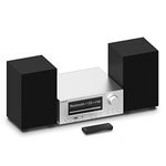 Bluetooth Stereo Shelf System and CD Player, 100W Home Stereo System with FM Radio, Backlit LCD Display, USB and AUX | Oakcastle HiFi300 Stereo System for Home, Bookshelf Stereo System