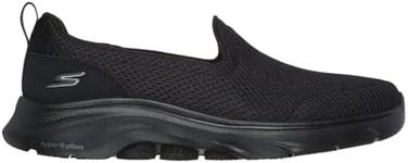 Skechers Women's GOwalk 7 - Razi Slip-On Sneaker, Black/Black, US 9