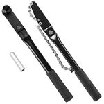 BIKEHAND Freewheel Cassette Removal Install Tool 7-12 Speed - Chain Whip - Bicycle Bike Compatible with Shimano Sram Center Lock Type Brake Rotor Lockring - Extra Long Handle