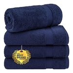 The Best Brand Awards, Cotton Paradise Bath Towel Set, 100% Turkish Cotton 27x54 inch 4 Piece Bath Towels for Bathroom, Soft Absorbent Towels Clearance Set, Navy Blue Bath Towels