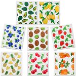 Reusable Swedish Kitchen Dish Cloths, 8 Pack Replace Paper Towels Quick Drying Kitchen Sponges Dish Rags for Dishes Washing Home Cleaning Window Glass Wipes (Mixed Fruit)