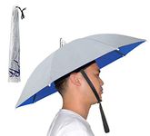 NEW-Vi Umbrella Hat, 25 inch Hands Free Umbrella Cap for Adults and Kids, Fishing Golf Gardening Sunshade Outdoor Headwear (Silver 2 Pcs)