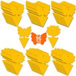 USKICH 96PCS Fruit Fly Sticky Traps, Fungus Gnat Traps Insect Trap for Plants Kitchen Indoor and Outdoor（96 Orange）