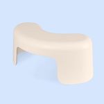 TUSHY Arc Toilet Stool: Supports a Natural Squatting Posture to Unkink Your Colon for Easier Bowel Movements | Sleek, Space-Saving Design with Smooth, Curved Shape for Foot Comfort, Biscuit