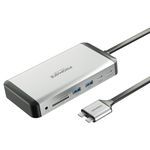 Promate VersaHub-MST USB-C Hub, 13-in-1 Extended Multi-Display with Dual 4K HDMI 1Gbps Ethernet, 100W USB-C PD Connectors, 18W USB-C Dual Ports, Data Sync USB Ports, Card Reader and AUX for MacBook