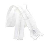 Zipperstop Wholesale YKK® 108" Zipper ~ Long Arm Quilting Machine Zipper ~ YKK #5 Molded Plastic ~ Separating - White (1 Zipper)