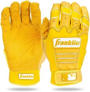 Franklin Sports MLB Batting Gloves - CFX Pro Adult + Youth Batting Gloves Pair - Baseball + Softball Batting Gloves - Yellow Highlight - Adult X-Large