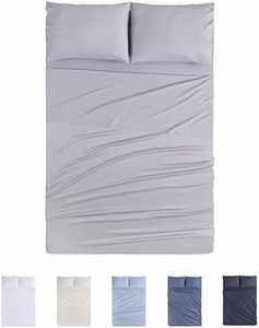 Todocama Juego de Sábanas de 4 Piezas - 4002 - Sábana Bajera Ajustable - Encimera - Dos Fundas de Almohada de 50x80cm (Cama 90x190/200 cm, Gris Claro)