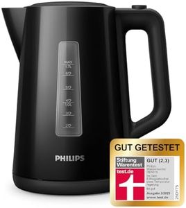 Philips Wasserkocher – 1.7 L Fassungsvermögen mit Kontrollanzeige, Pirouettenbasis, schwarz (HD9318/20)