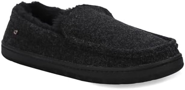 Lamo Mens Harrison Wool Faux Fur Lined Slip On Loafers Black 11 Medium (D)