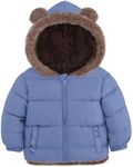 Enlifety Bear Ears Coat for Baby 6-12 Months Boys Girls Blue Hooded Fleece Jackets 1st Birthday Gift for Son Daughter Grandson Granddaughter