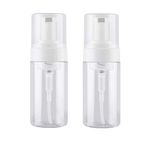 LASSUM 2 Pieces Clear Plastic Foamer Liquid Soap Pump Bottle Travel Foaming Soap Dispenser,100ML