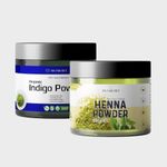 100% Organic Indigo and Henna Powder (Henna + Indigo Powder, Pack of 2)