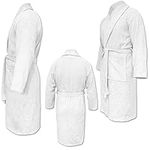 HOMELEVEL Terry Bathrobe Travel Bathrobe 100% Cotton Bathrobe - Women Men Ladies and Men Dressing Gown Saunarobe Travel Dressing Gown