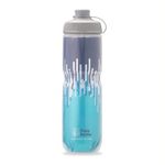 Polar Bottle Breakaway Muck Insulated Mountain Bike Water Bottle - BPA Free, Cycling & Sports Squeeze Bottle with Dust Cover (Zipper - Slate Blue & Turquoise, 24 oz)