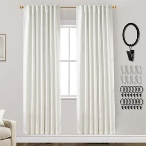 PANELSBURG Closet Curtain for Open Closet 78 Inch Long,Linen Blackout Pleated Faux Accordion Door for Interior Indoor Doorway Closet Doors,2 Panel Set 52x78 in Length,Cream Ivory Off White