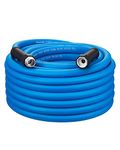 DEWENWILS Hybrid Garden Hose 75 ft x 5/8", Heavy Duty Water Hose with Swivel Handle, Lightweight Flexible Hose for Plants, Car, Yard, 3/4 Inch Solid Fittings, Drinking Water Safe