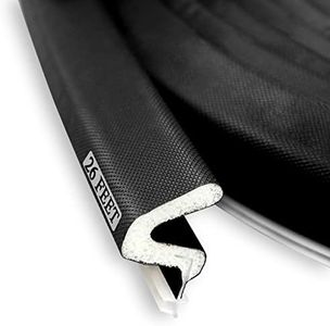 LSGCQ Kerf Weather Stripping Door Seal Strip 26 Ft Q Foam Door Weatherstrip Seal with Slot Card Slot Installation, Easy Cut to Size (Black)
