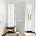 PONY DANCE French Door Curtain - Heavy-Duty Solid Rod Pocket Light Filtering Window Treatment for Sliding Glass French Door with Adjustable Tieback, 25 x 72-inch, Pure White, 1 Piece