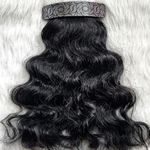 Ponytail Tik tak Hair Extensions - Curly (10, Natural Black)