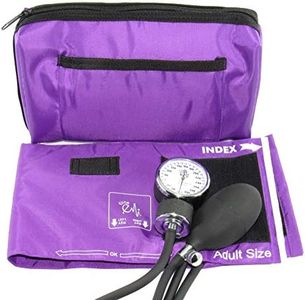 EMI Purple Deluxe Professional Aneroid Sphygmomanometer Manual Blood Pressure Monitor Set with Adult Cuff and Carrying Case #217