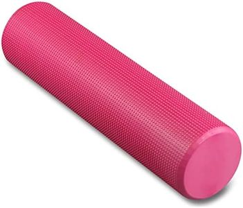 Foam Roller de Espuma Rulo Extra Largo Rodillo Redondo para Masajes Musculares, Fitness, Yoga y Pilates en Casa y Gimnasio EVA Liviano INDIGO 60 * 15 cm Rosa