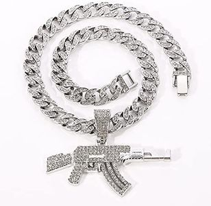 Hip Hop AAA + Cubic Zirconia Impostazione Bling Ice out AK 47 Gun Modello Pendenti Collana per Gli Uomini Rapper Gioielli Regalo