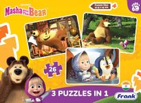 Frank Masha and The Bear 3-in-1 Jigsaw Puzzle Set (26 Pieces Each) for Kids Above 3+ Years – Fun and Engaging Brain Booster Puzzles for Cognitive Development - 70203