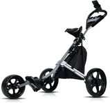 Lakehood Golf Push Cart - Lightweight & Easy Folding 3 Wheel Golf Cart, with Phone Holder, Cup Holder, Scorecard, Ice Bag-Push Cart Golf Perfect for Golfers Seeking Convenience & Comfort